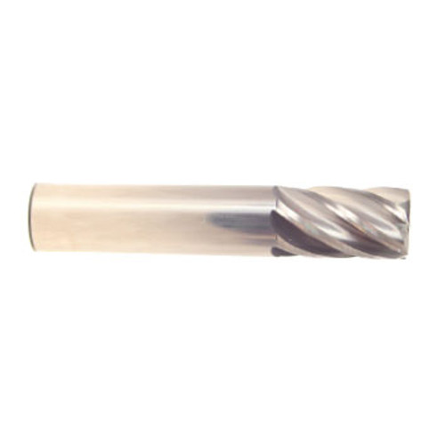 3/16" Cut Dia x 5/8" Flute Length x 2" OAL Solid Carbide End Mills, Single End Square, 6 Flute, Uncoated (Qty. 1)
