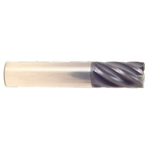 1/2" Cut Dia x 1" Flute Length x 3" OAL Solid Carbide End Mills, Single End Square, 6 Flute, AlTiN - Hard Coat (Qty. 1)