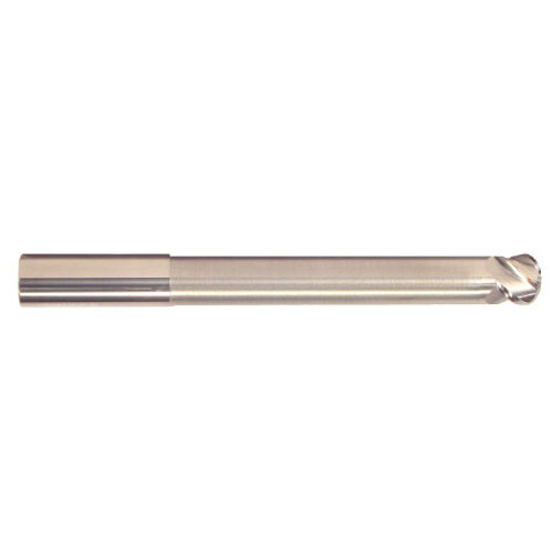 1" Cut Dia x 1-1/4" Length of Cut x .060 Corner Radius x 5-5/8" OA Reach x 10" OAL Solid Carbide End Mills, Extra Long Reach, Single End Square, 2 Flute, Uncoated (Qty. 1)