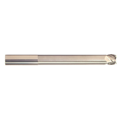 1" Cut Dia x 1-1/4" Length of Cut x .060 Corner Radius x 5-5/8" OA Reach x 10" OAL Solid Carbide End Mills, Extra Long Reach, Single End Square, 4 Flute, Uncoated (Qty. 1)