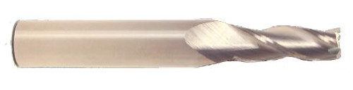5 Degree Taper Angle per Side x 3/8" Shank Diameter x 3" OAL Solid Carbide Tapered End Mills, Single End, 3 Flute, TiN Coated