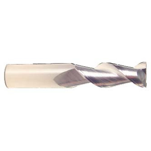 5/16" Flute Dia x 5/16" Shank Dia x 1-1/8" Cut Length x 3" OAL Solid Carbide End Mills, Spoon Cutter, 45 Degree Helix, Single End Square, 2 Flute, Uncoated (Qty. 1)