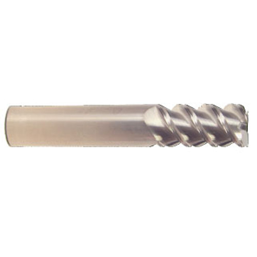 3/4" Flute Dia x 3/4" Shank Dia x 1-1/2" Cut Length x 4" OAL Solid Carbide End Mills, Spoon Cutter, 60 Degree Helix, Single End Square, 3 Flute, ZrN Coated (Qty. 1)