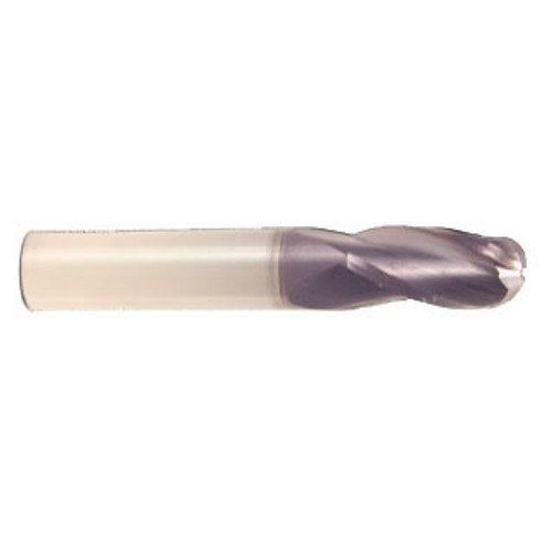 1" Flute Dia x 1" Shank Dia x 1-1/4" Cut Length x 4" OAL Solid Carbide End Mills, Spoon Cutter, 35 Degree Helix, Single End Ball, 3 Flute, Uncoated (Qty. 1)