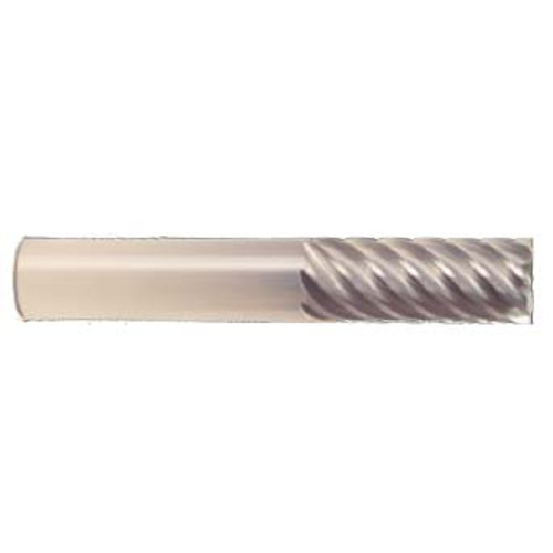 1/4" Flute Dia x 1/4" Shank Dia x 3/8" Cut Length x 2-1/2" OAL Solid Carbide Tough End Mills, 45 Degree Helix, Single End Square, 5 Flute, Uncoated (Qty. 1)