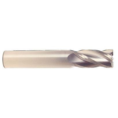 1/8" Cut Dia x 1/2" Flute Length x 1-1/2" OAL Solid Carbide Corner Radius End Mills, Single End Square, 4 Flute, Uncoated