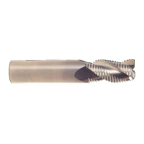 1" Cut Dia x 1" Shank Dia x 1-1/2" Flute Length x 4" OAL Solid Carbide Roughing End Mills, 45 Degree High Helix, Single End Square, 3 Flute, Uncoated (Qty. 1)