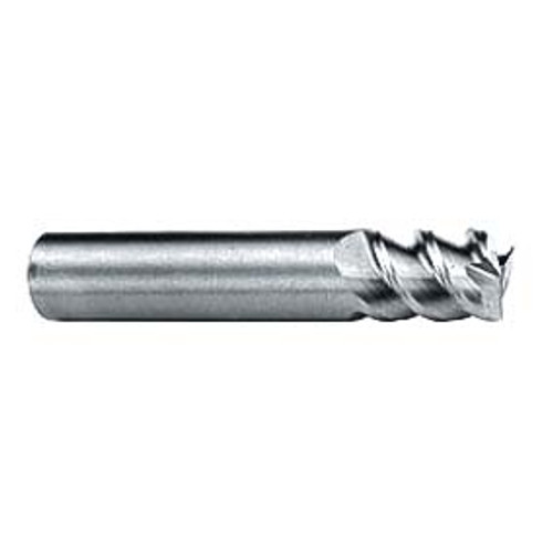 1/2" Cut Dia x 1-1/4" Flute Length x 3" OAL Length Solid Carbide High Performance End Mills, 60 Degree Helix, Single End Square, 3 Flute, Uncoated (Qty. 1)