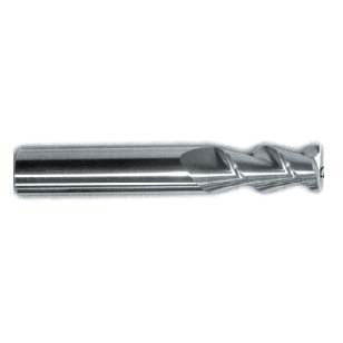 3/4" Cut Dia x 1-5/8" Flute Length x 4" OAL Length Solid Carbide High Performance End Mills, 45 Degree Helix, Single End Square, 3 Flute, Uncoated (Qty. 1)