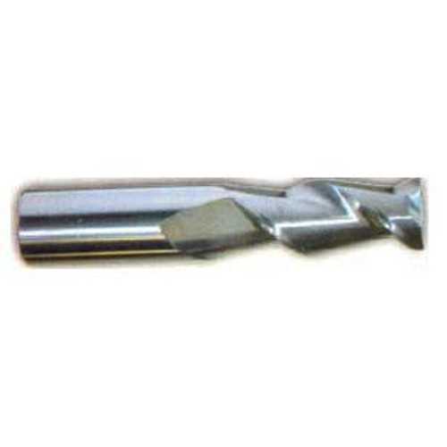 5/8" Cut Dia x 1-1/2" Flute Length x 3-1/2" OAL Length Solid Carbide High Performance End Mills, 45 Degree Helix, Single End Square, 2 Flute, Uncoated (Qty. 1)