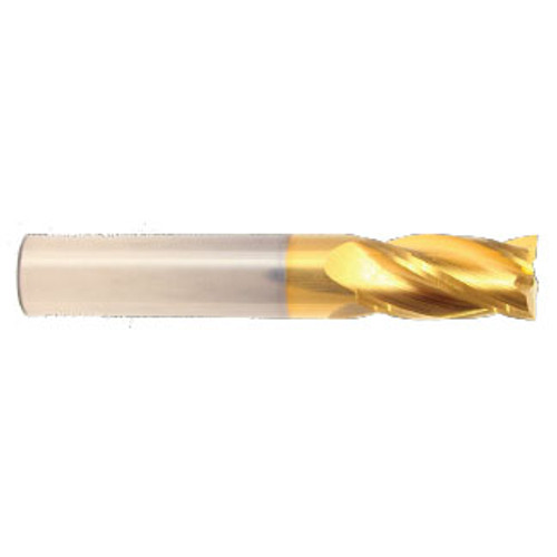 14 mm Dia x 30 mm Flute Length x 88 mm OAL Solid Carbide End Mills, Single End Square, 2 Flute, TiN Coated (Qty. 1)