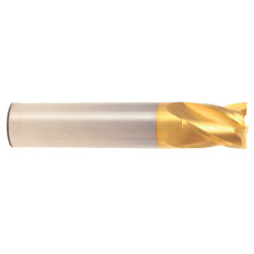 21 mm Dia x 38 mm Flute Length x 100 mm OAL Solid Carbide End Mills, Single End Square, 2 Flute, TiN Coated (Qty. 1)
