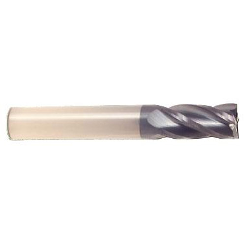 4 mm Dia x 14 mm Flute Length x 50 mm OAL Solid Carbide End Mills, Single End Square, 2 Flute, AlTiN - Hard Coat (Qty. 1)