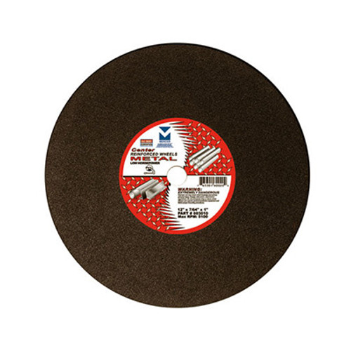 12" x 7/64" x 1" Low Horsepower Chop Saw Wheel Center Reinforced, Mercer Abrasives 603010 (10/Pkg.)