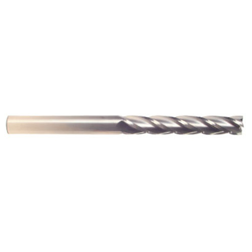8 mm Dia x 30 mm Flute Length x 100 mm OAL Solid Carbide End Mills, Long Length, Single End Square, 2 Flute, Uncoated (Qty. 1)