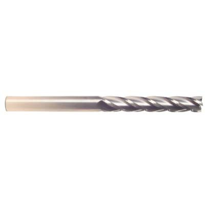 6 mm Dia x 30 mm Flute Length x 100 mm OAL Solid Carbide End Mills, Long Length, Single End Square, 4 Flute, Uncoated (Qty. 1)