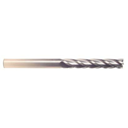 12 mm Dia x 50 mm Flute Length x 100 mm OAL Solid Carbide End Mills, Long Length, Single End Square, 4 Flute, Uncoated (Qty. 1)