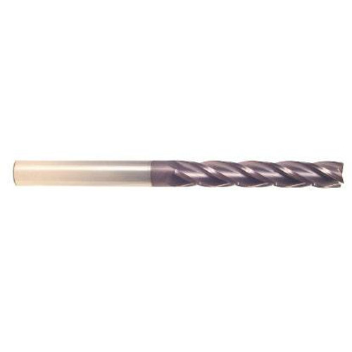 6 mm Dia x 25 mm Flute Length x 75 mm OAL Solid Carbide End Mills, Long Length, Single End Square, 2 Flute, AlTiN - Hard Coat (Qty. 1)