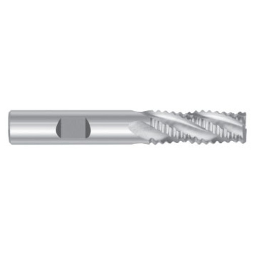 1/2" Cut Dia x 1/2" Shank Dia x 1/2" Cut Length x 2-1/2" OAL M-42 Cobalt End Mills, 4 Flute Coarse Pitch Knuckle, Non-Center Cut, Uncoated (Qty. 1)