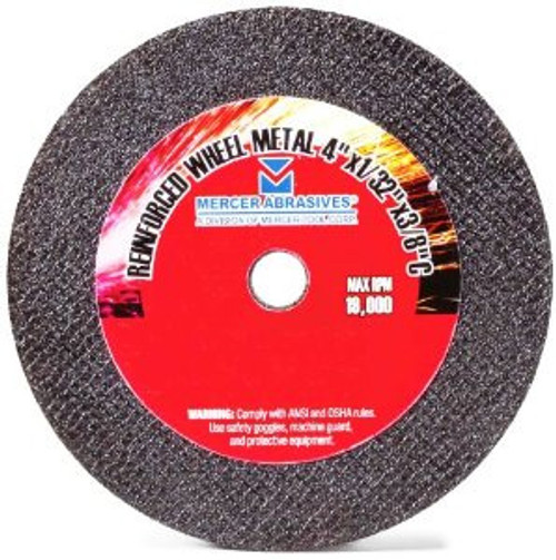 3" x 1/16" x 1/4" Coarse Grade Small Diameter Double Reinforced High-Speed Cut-Off Wheel, Mercer Abrasives 613060 (100/Pkg.)