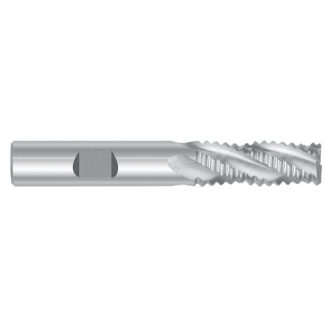 1-1/2" Cut Dia x 1-1/4" Shank Dia x 3" Cut Length x 5-1/2" OAL M-7 HSS End Mills, 6 Flute Coarse Pitch Knuckle, Non-Center Cut, TiN Coated (Qty. 1)
