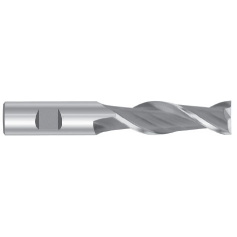 5/8" Cut Dia x 5/8" Shank Dia x 4" Cut Length x 6-1/8" OAL M-7 HSS End Mills, 2 Flute Aluminum 37 Degree Helix, Center Cut, TiAlN Coated (Qty. 1)