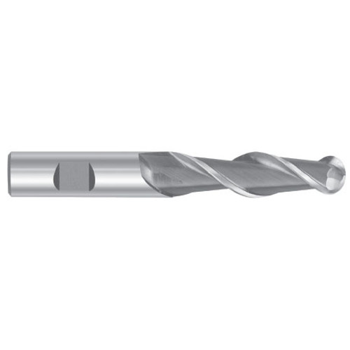 1/2" Cut Dia x 1/2" Shank Dia x 2" Cut Length x 4" OAL M-7 HSS End Mills, 2 Flute Aluminum 37 Degree Helix, Ball End, TiAlN Coated (Qty. 1) 1/2" Cut Dia x 1/2" Shank Dia x 2" Cut Length x 4" OAL M-7 HSS End Mills, 2 Flute Aluminum 37 Degree Helix, Ball End, TiAlN Coated (Qty. 1)
