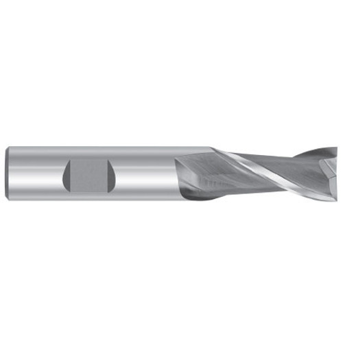 12 mm Cut Dia x 1/2" Shank Dia x 1" Cut Length x 3" OAL M-7 HSS End Mills, 2 Flute Metric Diameter, Center Cut, Uncoated (Qty. 1)