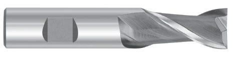 1/4" Cut Dia x 3/8" Shank Dia x 1/2" Cut Length x 2-5/16" OAL M-42 Cobalt End Mills, 2 Flute Center Cut, TiALN Coated (Qty. 1)