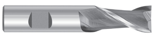 1/8" Cut Dia x 3/8" Shank Dia x 3/8" Cut Length x 2-5/16" OAL M-7 HSS End Mills, 2 Flute Center Cut, TiALN Coated (Qty. 1) 1/8" Cut Dia x 3/8" Shank Dia x 3/8" Cut Length x 2-5/16" OAL M-7 HSS End Mills, 2 Flute Center Cut, TiALN Coated (Qty. 1)