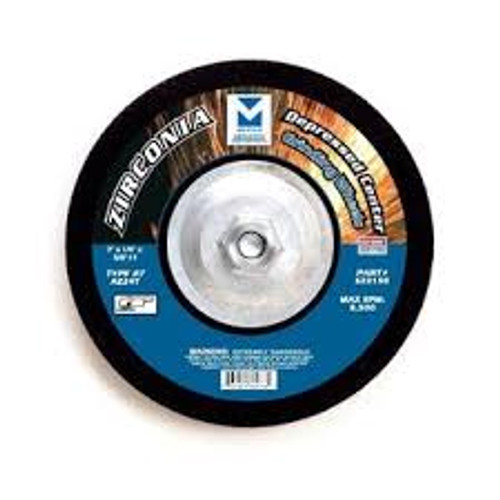 7" x 1/4" x 7/8" AZ24T T27 Depressed Center Grinding Wheel, Zirconia for Stainless Steel - Single Grit, Mercer Abrasives 622140 (20/Pkg.)