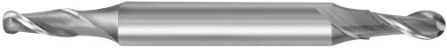 1/8" Cut Dia x 3/16" Shank Dia x 3/16" Cut Length x 2" OAL PM-30 Cobalt Mini End Mills, 2 Flute, Double End Ball, TiN Coated (Qty. 1)