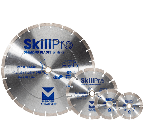 SkillPro Segmented Diamond Blades - 14" x .120 x 1", 20mm DPH, Mercer Abrasives 666140 (10/Pkg.)