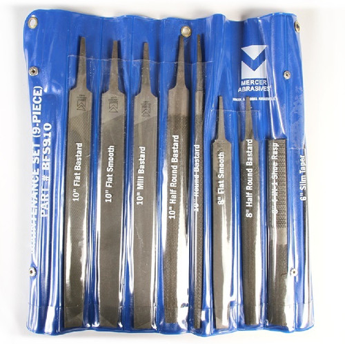 9-Piece Maintenance File Set, Mercer Abrasives BFS910 (1 Set)