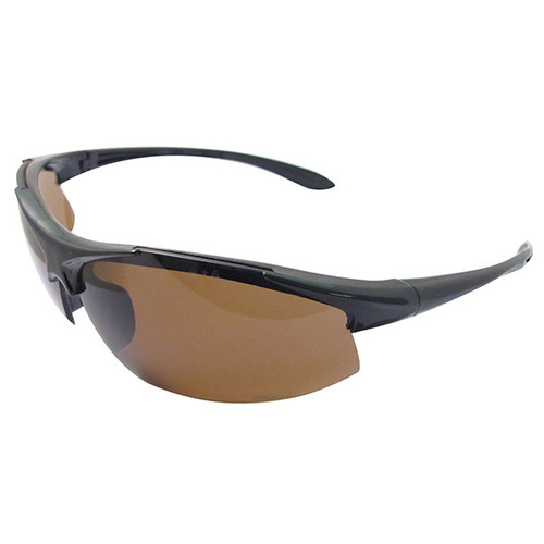 ERB Commandos Safety Glasses, Black Frame/Brown Smoke Polarized Lens 18617 (12 Pr.)