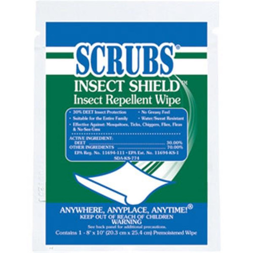 Scrubs? Insect Shield? Insect Repellent Wipes, 100/Case