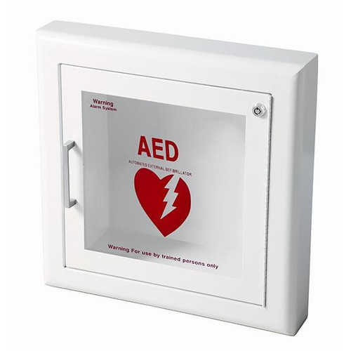 Life Start Series AED Semi-Recessed Wall Cabinet w/Siren