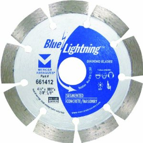 Segmented Diamond Blades - 4.5" x .080 x 7/8", 5/8", Mercer Abrasives 661412 (Qty. 1)