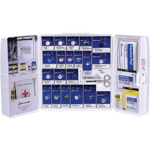 50-Person, 221-Pc ANSI A+ Large SmartCompliance First Aid Cabinet w/ Medications, Plastic