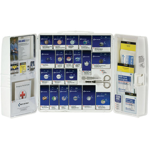 50-Person, 182-Pc ANSI A+ Large SmartCompliance First Aid Cabinet w/o Medications, Plastic