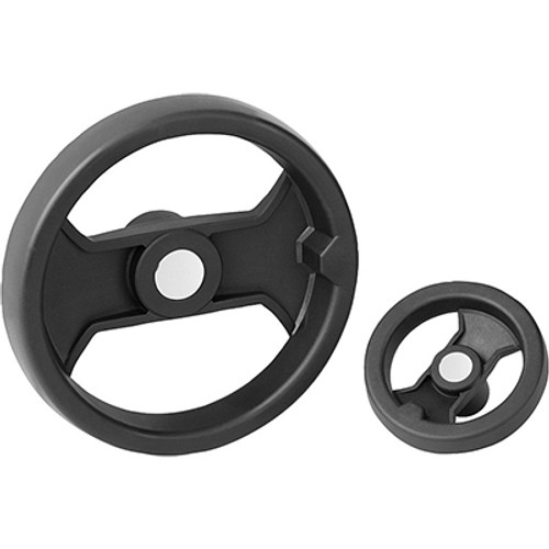 Kipp 198 mm x 16 mm ID 2-Spoke Handwheel, Plastic (Qty. 1) K0725.0200X16