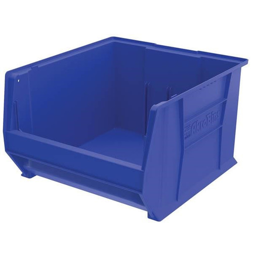 AkroBins Super-Size Storage Bin, 20"L x 6"H x 12 3/8"W, Blue