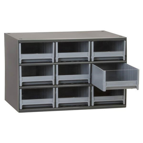 19 Series Heavy-Duty Steel Storage Cabinet, 9 Drawer (Drawer Dimensions: 5 3/16"W x 3 1/16"H x 10 9/16"D), Gray