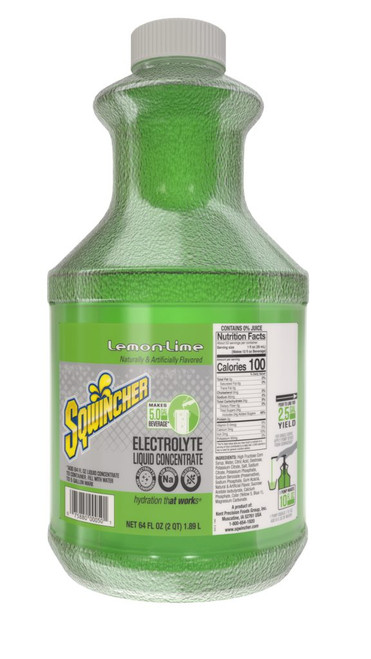 Sqwincher Liquid Concentrate, 64 oz Bottle, Lemon-Lime (6/Case)
