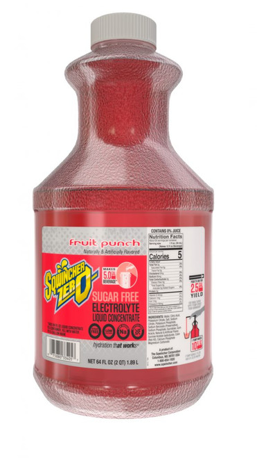 Sqwincher Zero Liquid Concentrate, 64 oz Bottle, Fruit Punch (6/Case)