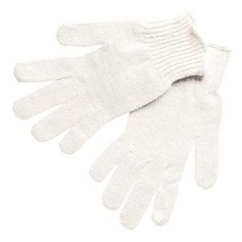 Memphis Regular-Weight String Knit Gloves, 70/30 Cotton/Poly, Medium, White (12 Pair)