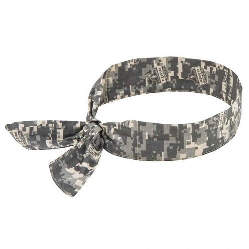 Ergodyne Chill-Its 6700 Cooling Bandana Headband, Tie Closure, Camoflauge #12304 (1/Pkg.)