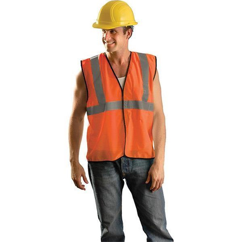 Class 2 Solid Mesh Standard Vest, Large/X-Large, Orange