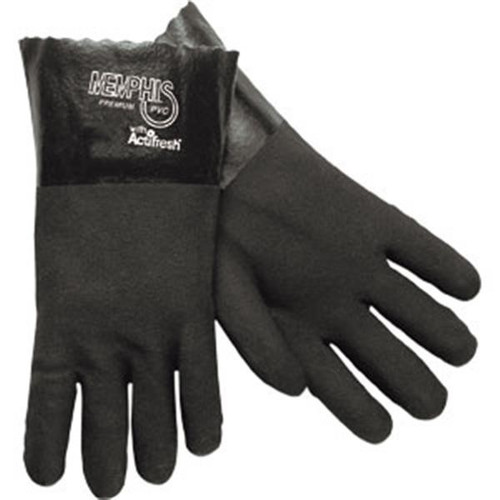 Supported PVC Gloves (Double Dipped, Sandy Finish, 12" Gauntlet) (12 Pair)