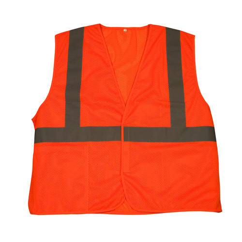TruForce Class 2 Solid Mesh Safety Vest, Orange, X-Large